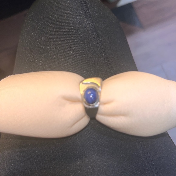 60 yr 14 karat white gold star sapphire men’s pinkie ring 6 grams total weigt - Picture 3 of 5